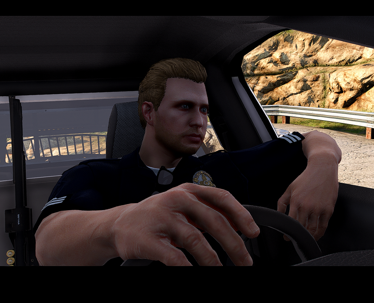 Police Lean Out Of Car